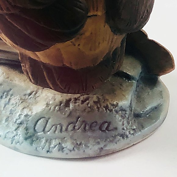 Baby Owl Andrea by Sadek Bisque Porcelain Figurine 6350 Japan 6350 - Picture 5 of 7